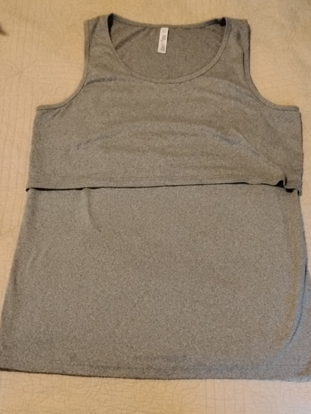 Latched Mama Nursing Tank In Gray, XL